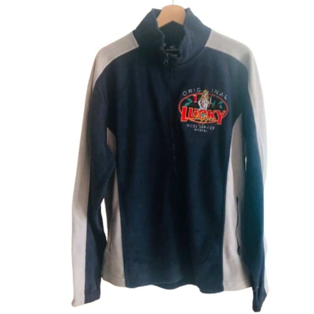 NWOT - DC Classic Blue and Grey Lucky Logger Fleece Zipper Jacket - XXL